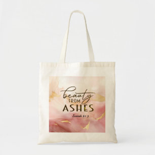Jesaja 61 3 Schoonheid uit as Bijbelvers Roze Tote Bag