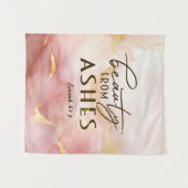 Jesaja 61 3 Schoonheid uit as Bijbelvers Roze Wandkleed (Voorkant (horizontaal))