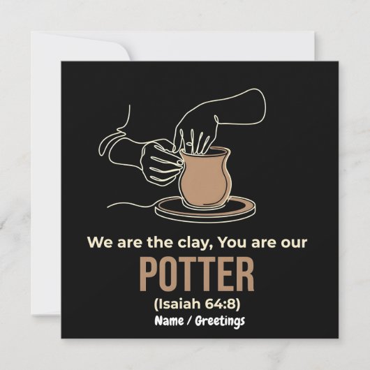 Jesaja 64:8 Potter en Klei Minimalistische Lijnkun Kaart (Voorkant)
