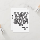 Jesaja 8:20 KJV Bijbel Schrift Groet Kaart (Voorkant / Achterkant in situ)