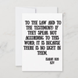 Jesaja 8:20 KJV Bijbel Schrift Groet Kaart