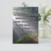 Jesaja 8:20 KJV Bijbel Schrift Pic Groet Kaart (Staand voorkant)