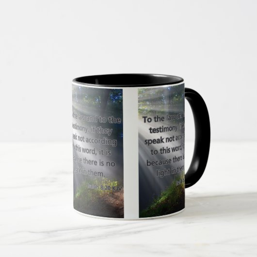 Jesaja 8:20 KJV Bijbel Schrift Pic Two-Tone Mok (Voorkant rechts)