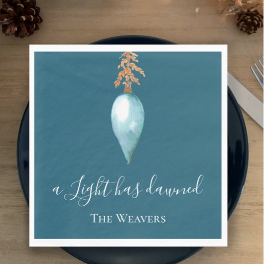 Jesaja 9:2 Blauwe Waterverf Christelijke kerst Servet