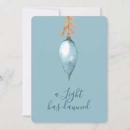 Jesaja 9:2 Elegant blauw Waterverf kerst Feestdagenkaart