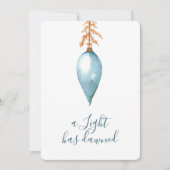 Jesaja 9:2 Elegante minimalistische Waterverf kers Feestdagenkaart (Voorkant)