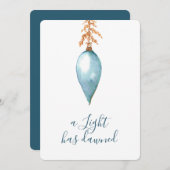 Jesaja 9:2 Elegante minimalistische Waterverf kers Feestdagenkaart (Voorkant / Achterkant)