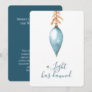 Jesaja 9:2 Elegante minimalistische Waterverf kers Feestdagenkaart