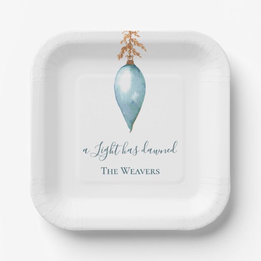 Jesaja 9:2 Elegante Waterverf kerstmis Papieren Bordje (Voorkant)