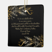 Jesaja 9:6 Christelijk gepersonaliseerd kerstcadea Keramisch Ornament (Links)