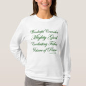 Jesaja 9:6 Christelijk Kerstmis Schrift Lang T-shirt (Voorkant)