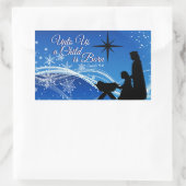 Jesaja 9:6 "een kind is geboren" Kerstmis Geboorte Rechthoekige Sticker (Tas)