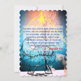 Jesaja 9:6 Een kind wordt met Kerstmis geboren Feestdagenkaart