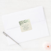 Jesaja 9:6 Elegante unieke groene dennenboom Kerst Vierkante Sticker (Envelop)