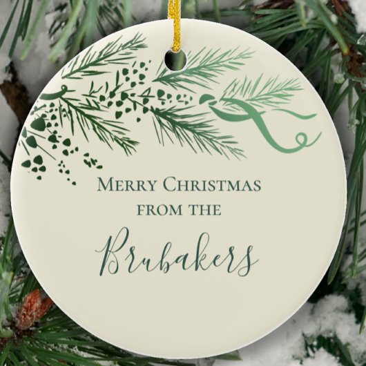 Jesaja 9:6 Gepersonaliseerd Modern Pine kerstcadea Keramisch Ornament