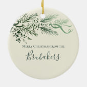 Jesaja 9:6 Gepersonaliseerd Modern Pine kerstcadea Keramisch Ornament (Achterkant)