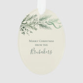 Jesaja 9:6 Gepersonaliseerd Modern Pine kerstcadea Ornament (achterkant)