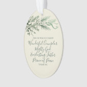 Jesaja 9:6 Gepersonaliseerd Modern Pine kerstcadea Ornament (voorkant)
