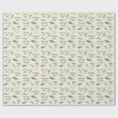 Jesaja 9:6 | Hand getrokken Pine Sage Faith Kerstm Cadeaupapier (Vlak)