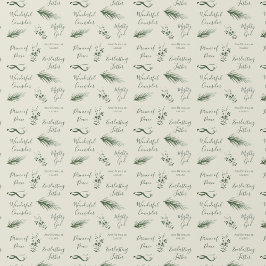 Jesaja 9:6 | Hand getrokken Pine Sage Faith Kerstm Cadeaupapier