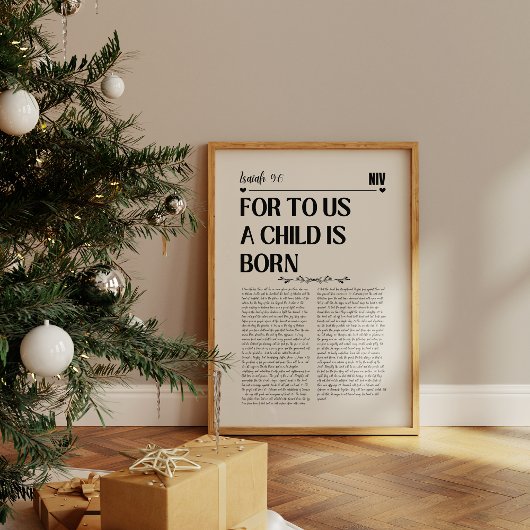 Jesaja 9:6 Kerst Bijbel Verzen Art Poster