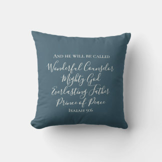 Jesaja 9:6 Originele Aquarel Baby Jezus Kerststal Kussen