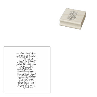 Jesaja 9:6 Typografie Kerstmis Bijbelvers Rubberstempel