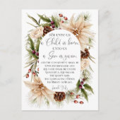 Jesaja 9:6 Voor ons Kerst Ovaal Bloemen Lijst Briefkaart (Voorkant)