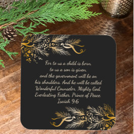 Jesaja 9:6 Voor ons wordt een kind met Kerstmis ge Vierkante Sticker