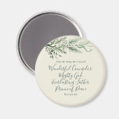 Jesaja 9:6 Vredevorst Elegante Pijnboom Kerstmis Magneet (Voorkant / Achterkant)