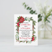 Jesaja 9:6 Vredevorst Kerstmis Poinsettia Briefkaart (Staand voorkant)
