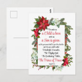 Jesaja 9:6 Vredevorst Kerstmis Poinsettia Briefkaart (Voorkant / Achterkant)