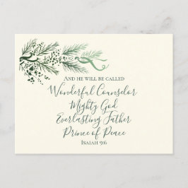 Jesaja 9:6 Vredevorst Moderne Pijnboom Kerstmis Feestdagenkaart