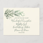 Jesaja 9:6 Vredevorst Moderne Pijnboom Kerstmis Feestdagenkaart (Voorkant)