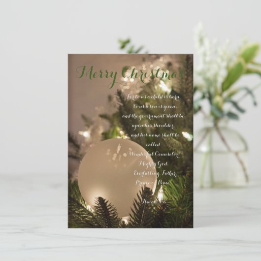 Jesaja 9:6 Vrolijk Kerstfeest vakantie Kaart (Staand voorkant)