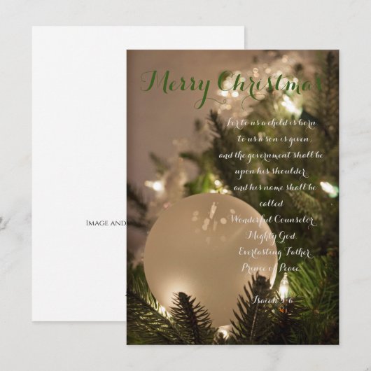 Jesaja 9:6 Vrolijk Kerstfeest vakantie Kaart (Voorkant / Achterkant)