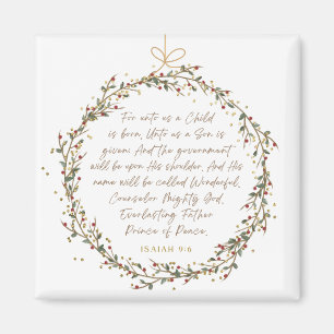 Jesaja 9:6 Want ons is een Kind Kerstmis Christeli Magneet