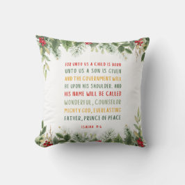 Jesaja 9:6 Want voor ons wordt een kind met Kerstm Kussen