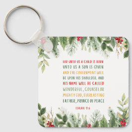 Jesaja 9:6 Want voor ons wordt een kind met Kerstm Sleutelhanger