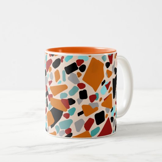 Jesmonite Terrazo Seemless Tweekleurige Koffiemok (Voorkant rechts)
