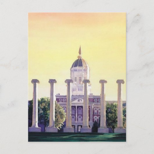 "Jesse Hall" University of Missouri Waterverf Briefkaart (Voorkant)