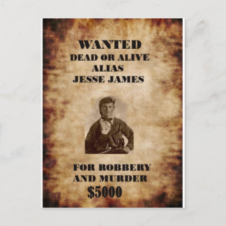 jesse james briefkaart
