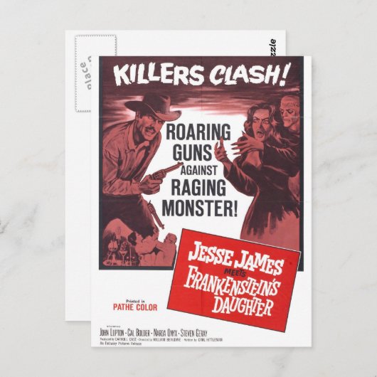 Jesse James Meets Frankenstein Daughter Briefkaart (Voorkant / Achterkant)