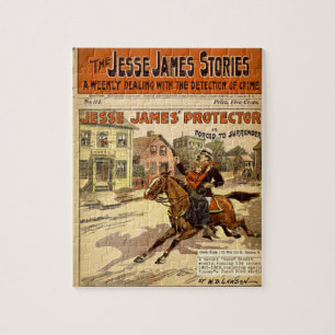 Jesse James Outlaw Bank Robber Comic Book Legpuzzel