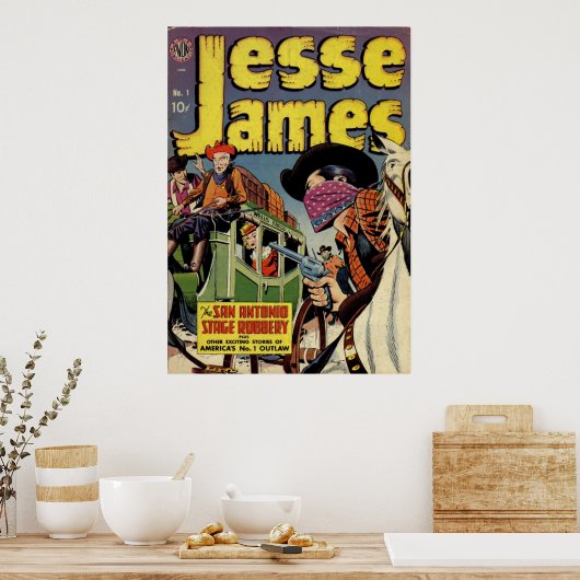 Jesse James- stripboek Poster (Keuken)