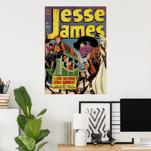 Jesse James-  stripboek Poster (Thuiskantoor)