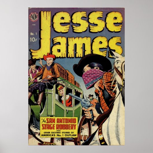 Jesse James-  stripboek Poster (Voorkant)