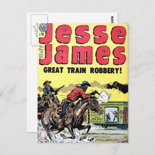 Jesse James Train Robbery Briefkaart (Voorkant / Achterkant)