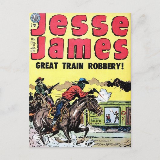 Jesse James Train Robbery Briefkaart (Voorkant)