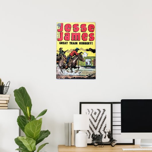 Jesse James Train Robbery Poster (Thuiskantoor)